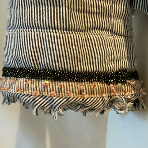 Vintage Free People Beaded Pin Stripe Jacket - Picture 11 of 13